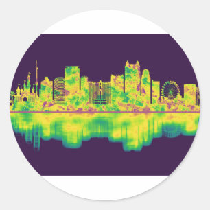 Orlando Florida Skyline Classic Round Sticker