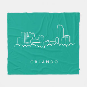 Orlando Florida Skyline Fleece Blanket