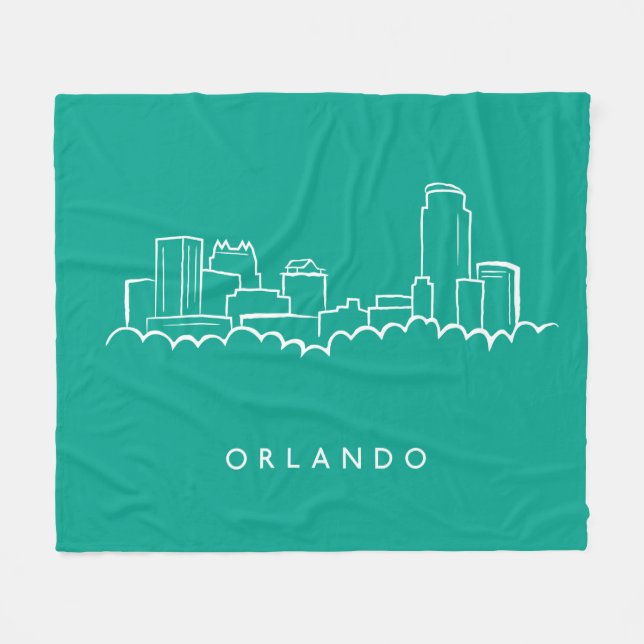 Orlando Florida Skyline Fleece Blanket (Front (Horizontal))