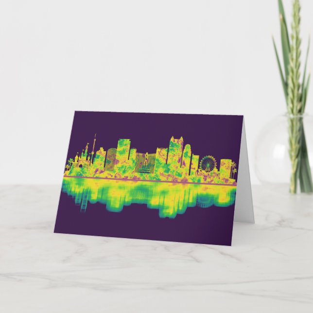Orlando Florida Skyline Holiday Card (Front)