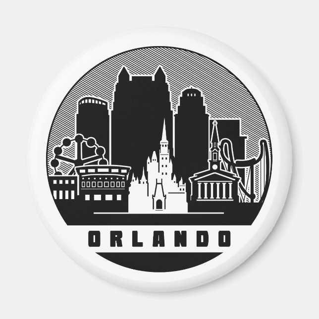 Orlando Florida Skyline Magnet (Front)