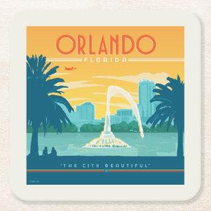 Orlando Florida Square Paper Coaster