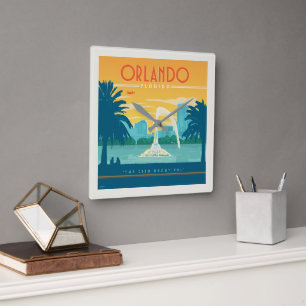 Orlando Florida Square Wall Clock
