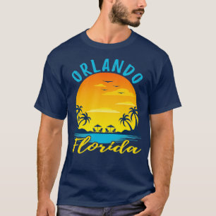Orlando Florida Sunset Beach Palm Trees Ocean T-Shirt