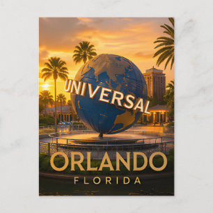 Orlando Florida Theme Park Globe Travel Postcard