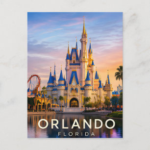 Orlando Florida Theme Park Travel Destination Postcard