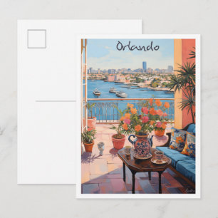 Orlando Florida Travel Aesthetic Postcard