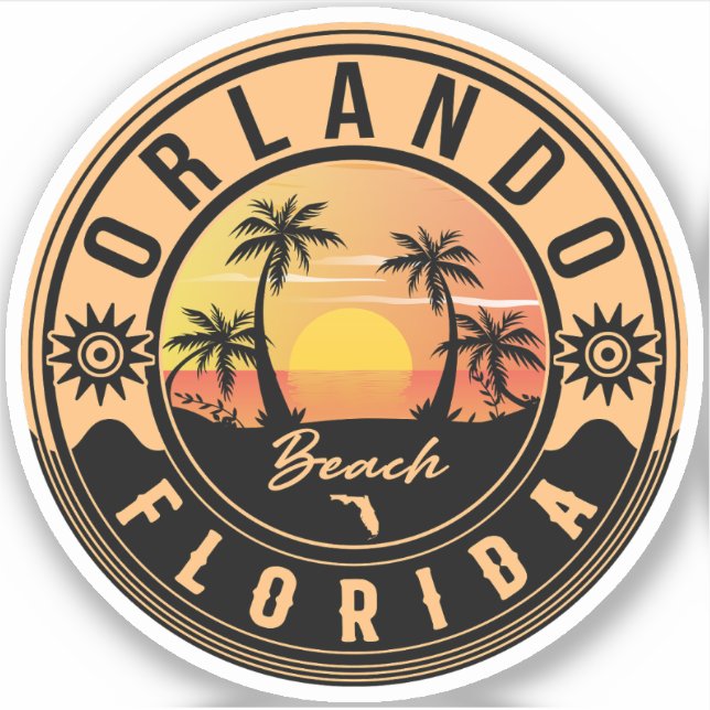 Orlando Florida tropical Retro Sunset Souvenirs (Front)