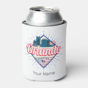 Orlando Florida United States Skyline Vintage USA Can Cooler