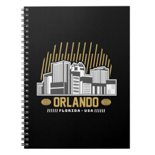 Orlando Florida USA Skyline Travel Graphic Design Notebook