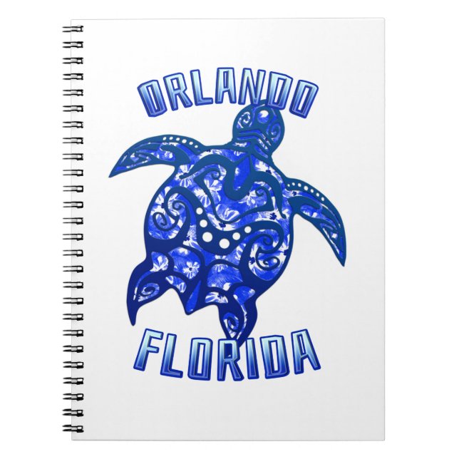 Orlando Florida Vacation Tribal Turtle Notebook (Front)