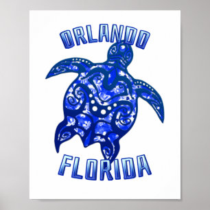 Orlando Florida Vacation Tribal Turtle Poster