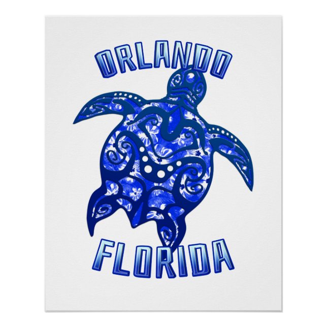 Orlando Florida Vacation Tribal Turtle Poster (Front)