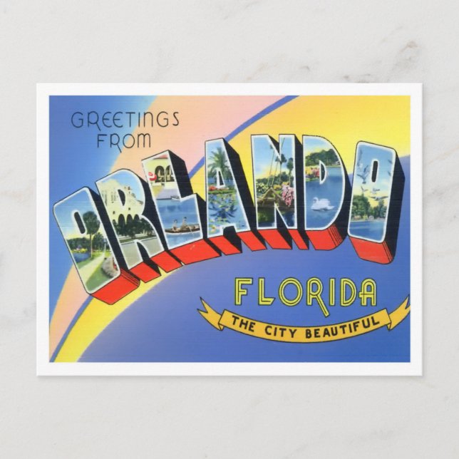 Orlando, Florida Vintage Big Letters Postcard (Front)