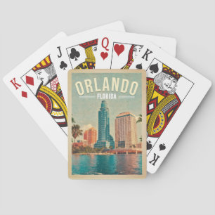 Orlando Florida Vintage High buildings Palm 1960s Playing Cards