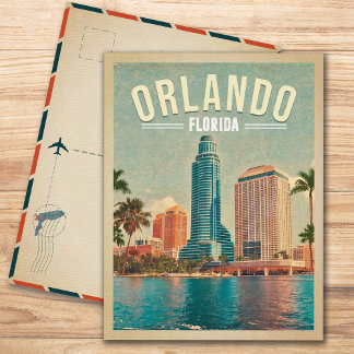Orlando Florida Vintage High buildings Palm 1960s Postcard