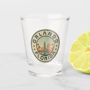 Orlando Florida Vintage High buildings Palm 1960s Shot Glass