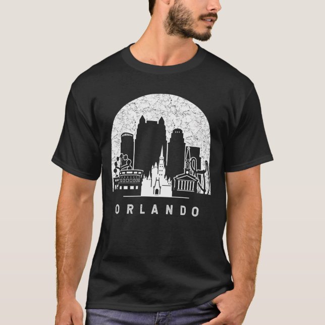 Orlando Florida Vintage Skyline T-Shirt (Front)