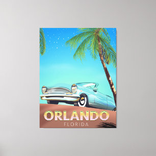 Orlando Florida vintage travel poster, Canvas Print