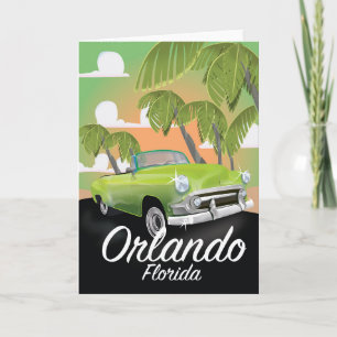 Orlando Florida vintage travel poster Holiday Card