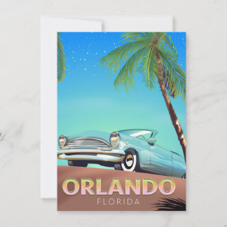 Orlando Florida vintage travel poster, Invitation