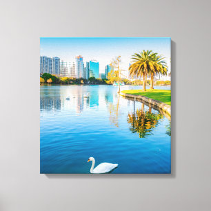 Orlando Florida Wrapped Canvas Art 16.80 X 17.50"