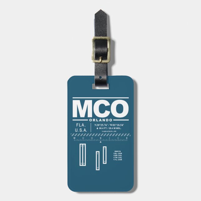 Orlando International Airport MCO Luggage Tag (Front Vertical)