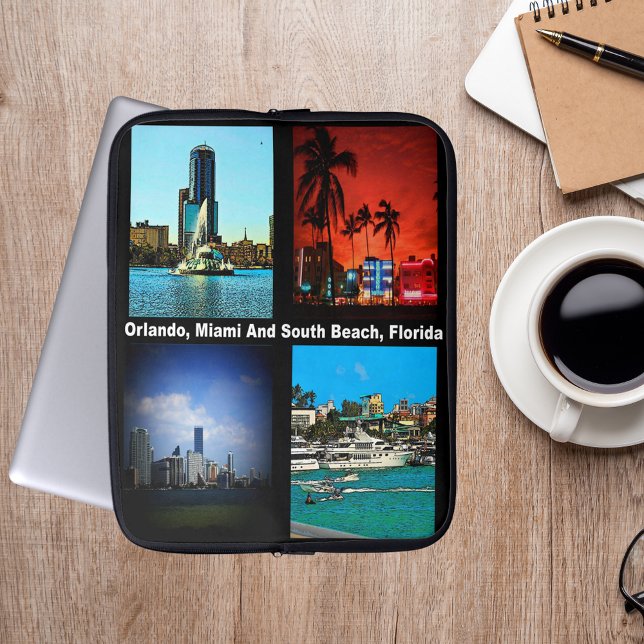 Orlando, Miami, South Beach Collage Laptop Sleeve (Orlando, Miami, South Beach Collage Laptop Sleeve)
