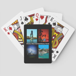 Orlando, Miami, South Beach Collage Playing Cards