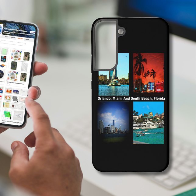 Orlando, Miami, South Beach Collage Samsung Galaxy S22+ Case (Orlando, Miami, South Beach Collage Samsung Galaxy Case)