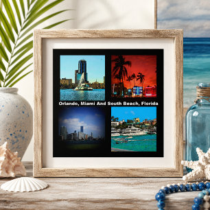 Orlando, Miami, South Beach Collage Tile