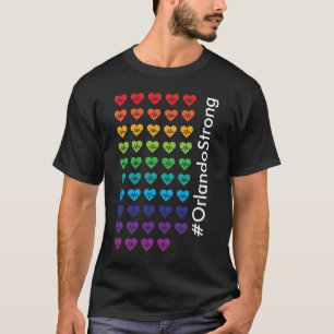 Orlando Strong One Pulse 49 Hearts Rainbow T-Shirt