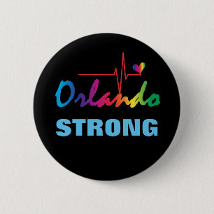 Orlando Strong Rainbow Pulse Heart LGBT Round 6 Cm Round Badge