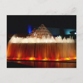 Orlando Theme Park Fountain lit up at night Postcard