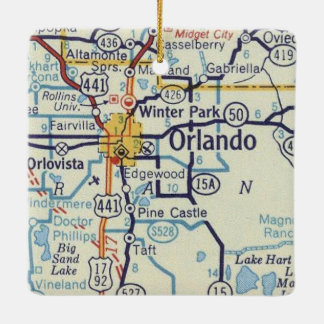 Orlando Vintage Map Ceramic Ornament