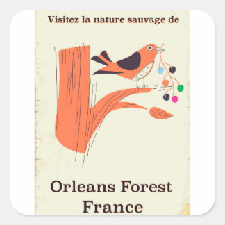 Orleans Forest France travel poster Square Sticker
