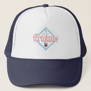 Orleans Loiret France Retro Rooster Vintage Trucker Hat