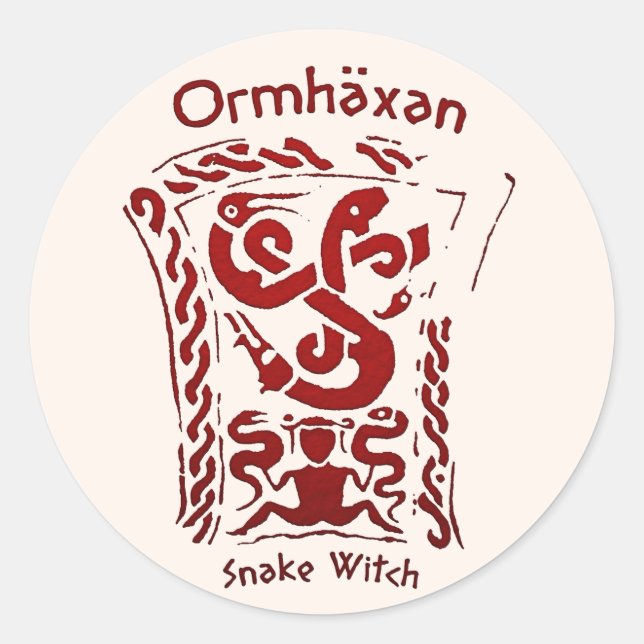 Ormhäxan Snake Witch Rune Classic Round Sticker (Front)