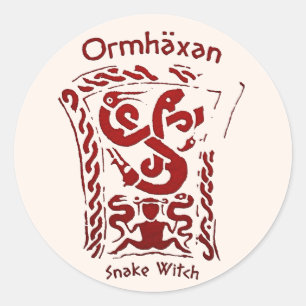 Ormhäxan Snake Witch Rune Classic Round Sticker