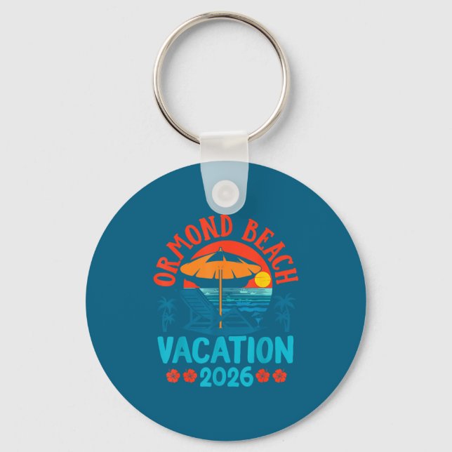 Ormond Beach Florida 2026 Family Vacation Beach Su Key Ring (Front)