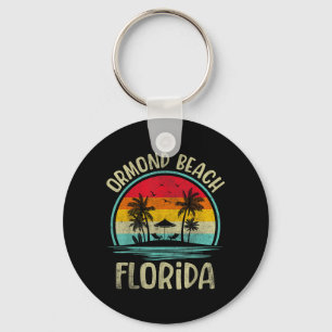Ormond Beach Florida Palm Tree Family Summer Key Ring