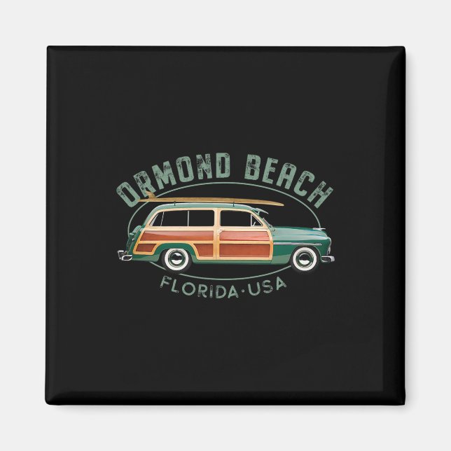 Ormond Beach Florida Vintage Surfing  Magnet (Front)