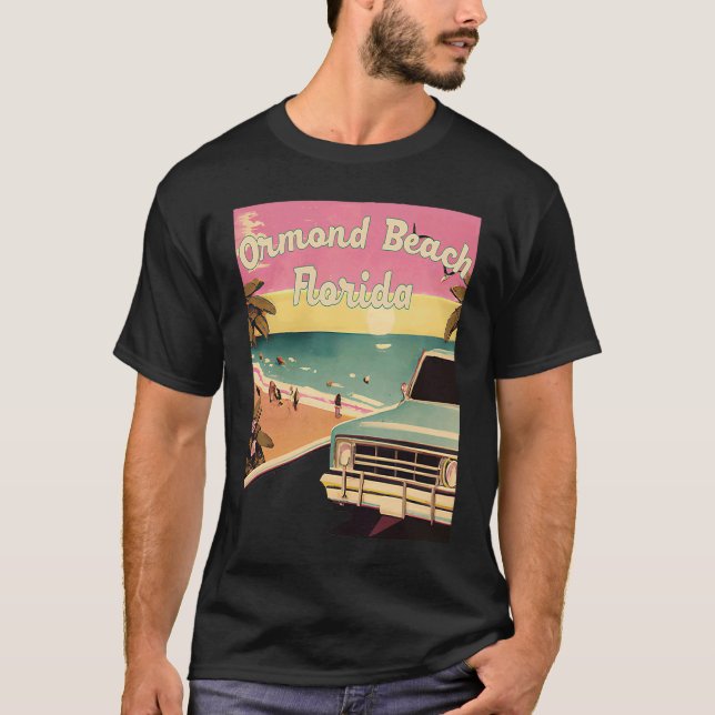 Ormond Beach Retro Beach Vacation Souvenir Florida T-Shirt (Front)