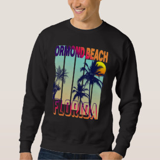 Ormond Beach Retro Vintage Style Palm Tree Sweatshirt