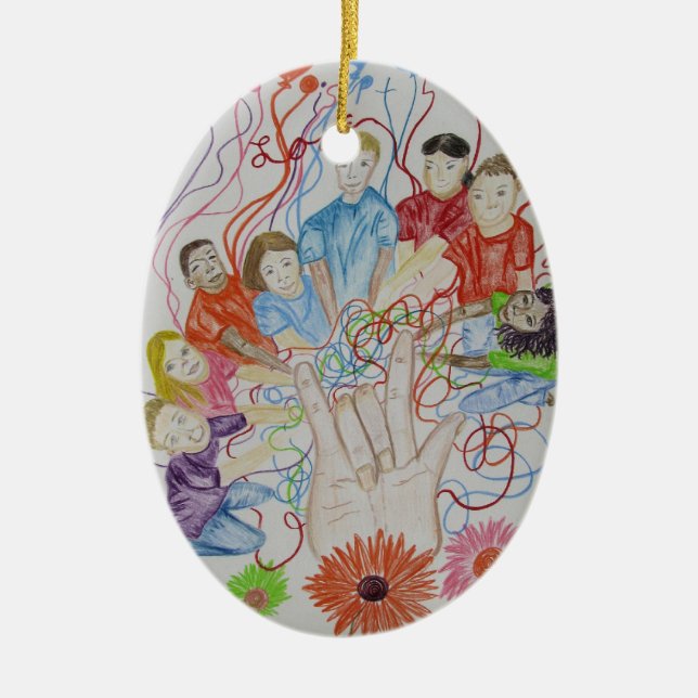 Ornament, Adoption Is Love Ceramic Tree Decoration (Front)