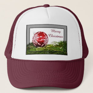 Ornament and Fir Fractal - Merry Christmas Trucker Hat