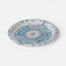 Ornament and Snow Winter Paper Plates