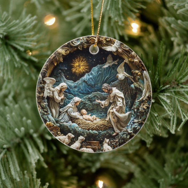Ornament Angelic Nativity with Starry Night (Tree)
