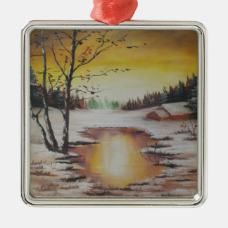 Ornament Ann Hayes Painting Winter Scene