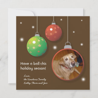 Ornament balls Christmas holiday greeting card